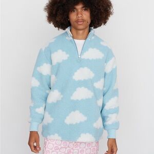 Lazy Oaf Blue Cloud Sherpa Jacket